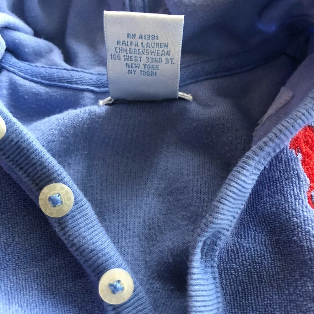 RALPH LAUREN Cotton Blend Terry Hooded Coverall